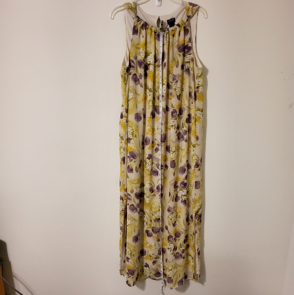 MSK Green/Purple Multi-Colored Sleeveless Floral Maxi Dress Size 16W - Picture 3 of 10